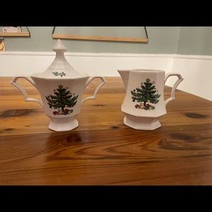 Vintage Nikko Christmastime Sugar Creamer Set